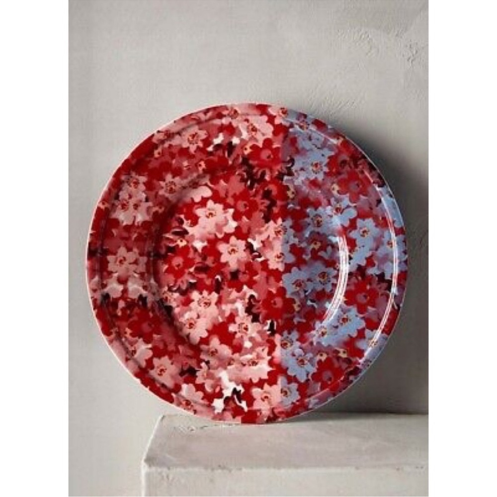 Anthropologie “Streaked Sunlight' two-tone glazed plate floral